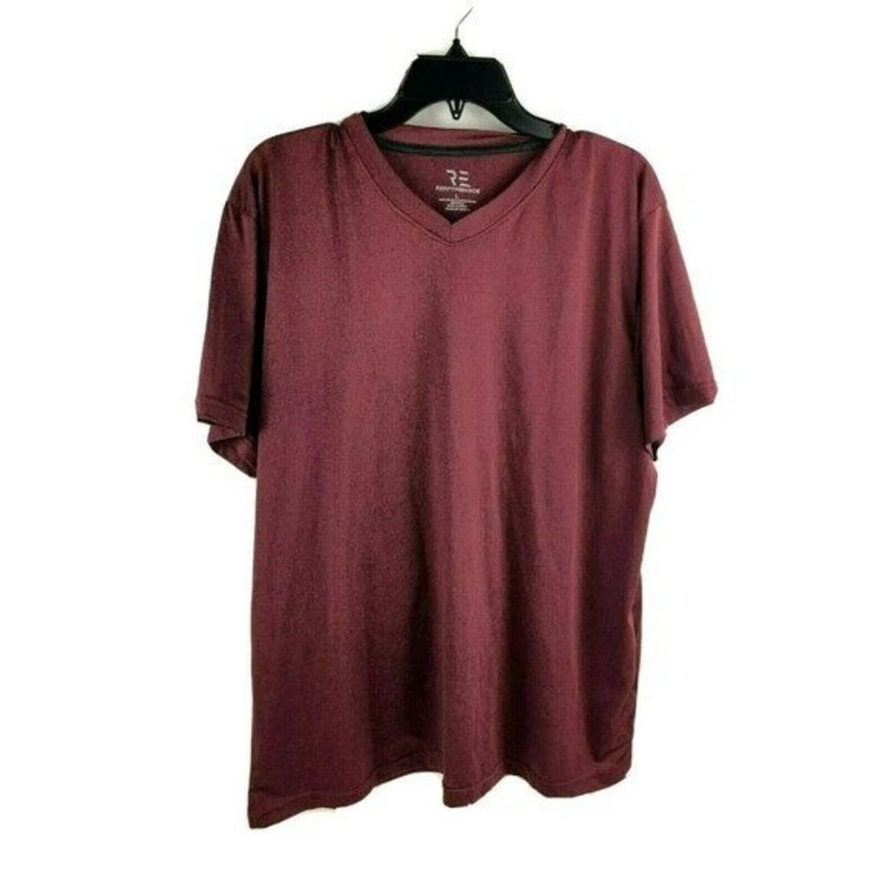 RE Performance Mens Athletic T Shirt Lightweight Size Large Brick Red